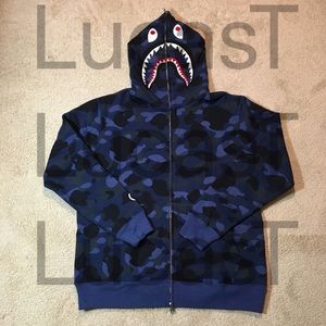 A Bathing Ape - Shark Hoodie - Blue